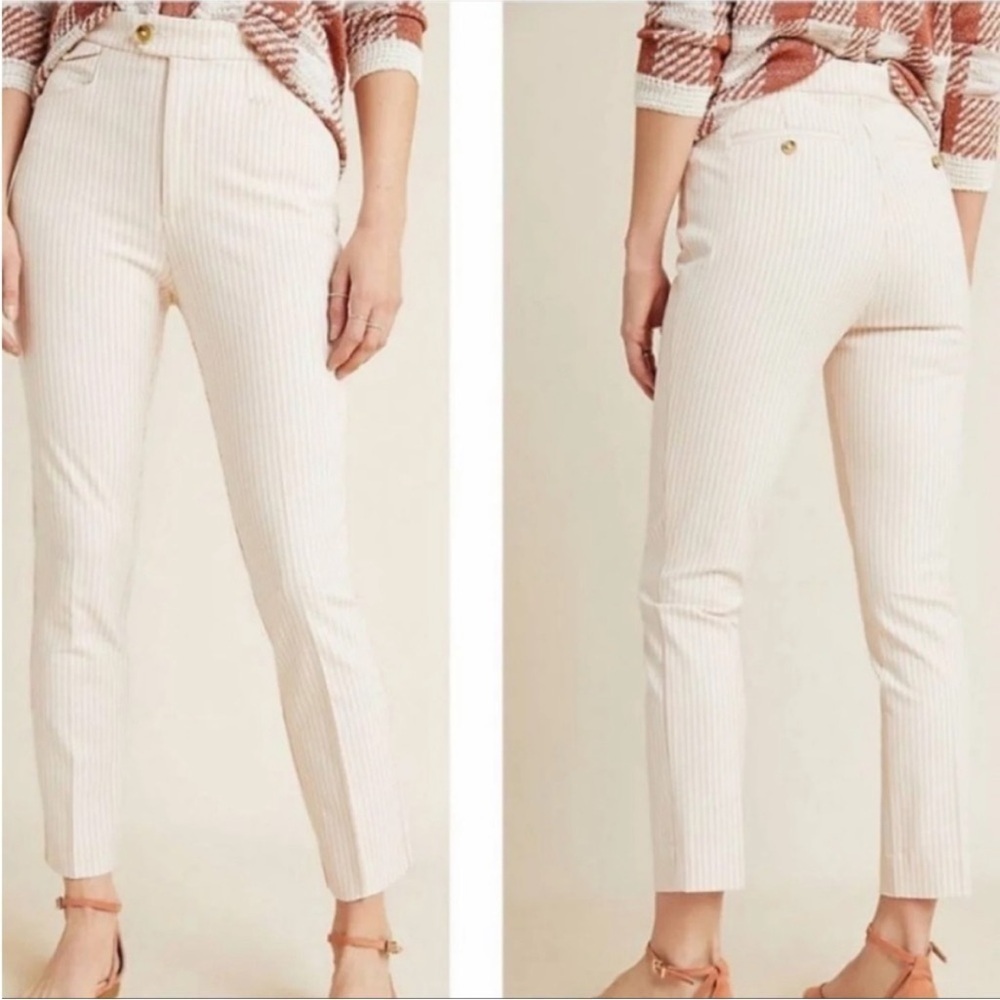 Anthropologie NWOT Essential Slim Stripe Cropped Pants size 4.